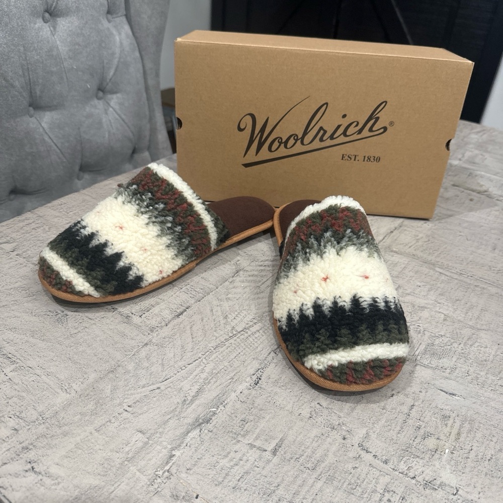 Woolrich Men's Cozy Slippers - Cream and Brown